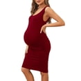 thumbnail image 2 of Women's Maternity Dress Clothes Sleeveless Pregnancy Bodycon Dress 2-Pack, 2 of 5