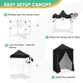 thumbnail image 6 of INTER HUT 5x5 Outdoor Pop up Canopy Gazebo with 4 Removable Sidewalls, Instant Easy Set up Outdoor Canopy Commercial Sun Shelter with Carry Bag, Black, 6 of 10