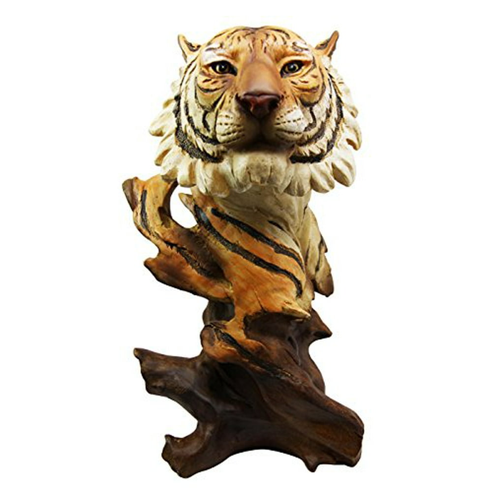 Large 11" Tall Jungle Wild Bengal Tiger Bust Decorative Figurine