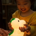 thumbnail image 2 of Luz nocturna de dinosaurio para niños, bonita lámpara de decoración de habitación de dinosaurio que cambia de Color para niños, luz nocturna de silicona para guardería de bebé, 2 of 5