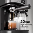 thumbnail image 6 of CRZOE 20Bar Latte Machine, Espresso and Cappuccino Machine with Automatic Milk Frother, 3 in 1 Professional Semi-Automatic Espresso Maker with Dual Heating System & Capsule Compatible, 6 of 7