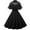 Black, variant on Fesfesfes Women Dress Solid Color Lace Long Dress Cape Stand Collar Shawl Two-Piece Doll Collar Sling Dress or