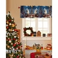 thumbnail image 3 of Christmas Owl Curtain Valance for Windows/Living Room/Kitchen/Bathroom/Café, Short Rod Pocket Tier Curtain Window Treatment Panel Xmas Tree Blue Christmas Balls Topper Curtain 60''x18'', 3 of 6