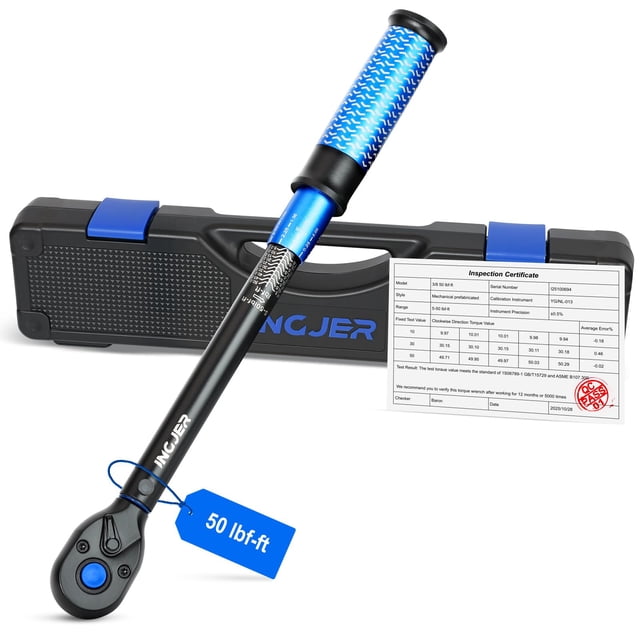 Llave dinamométrica INGJER UPGRADE 3/8 Drive Click, 5-50 Ft.Lb, azul