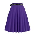 thumbnail image 3 of Women's Solid Color A-Line Ribbon Skirt - High Waist, Flared Swing, Casual/Party Style for All Seasons, 3 of 3