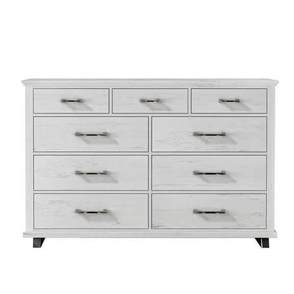 Pemberly Row 64 inch Wide 9-Drawer Dresser with Ample Storage - Antique White