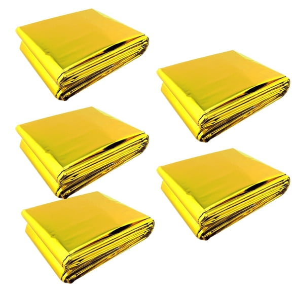 5pcs Survival Blankets Foils Thermals Space Blankets Outdoor Camping Blankets for Outdoor Activity and