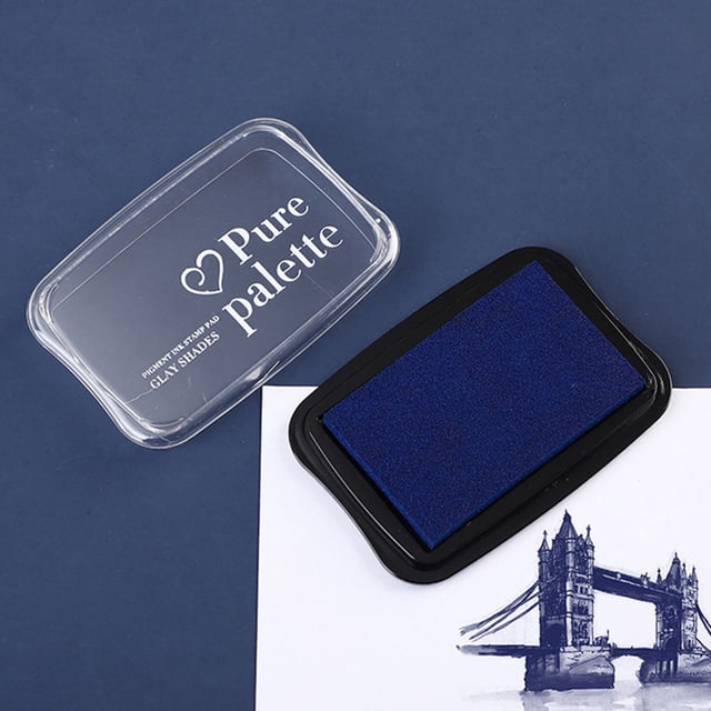 MYG Large Stamp Pads, Ink Pads, Solid Colors Available for Craft Scrapbooking Fingerpaint on Paper Wood Fabric (Blue)
