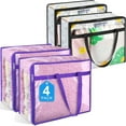 thumbnail image 1 of Bolsa de 4 Bolsas de Almacenamiento Transparentes para Ropa, Ropa de Cama y Juguetes, Organizadores de PVC con Cierre Multiusos de 40 L, Diseño Que Ahorra Espacio y Plegable para Clóset, Mudanza y Or, 1 of 8