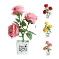 thumbnail image 1 of SPRING PARK Artificial Fake Rose Flowers with Plastic Pot for Home Office Garden Decoration, 1 of 3
