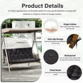 thumbnail image 3 of Pakunoda Porch Swing Cushions 47” X 40” X 5”, 2-3 Seater Bench Cushion with Backrest, Waterproof Replacement Outdoor Cushion with Tie, Gray, 3 of 5