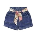 thumbnail image 2 of Avtoify Young Children Boy-Girl Style Summer Solid Elastic Waist Casual Sports Denim Shorts, 2 of 5