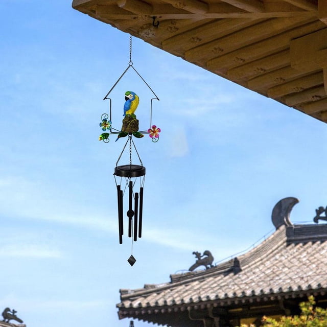 Lámpara de campana de viento Eficiencia Tubo de hierro Impermeable solar Hecho a mano dioso Relajación profunda para el Macarena Campanas de viento
