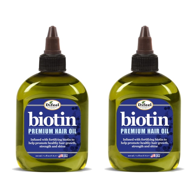 Aceite capilar Difeel Premium Biotin 210 ml (paquete de 2) para cabello