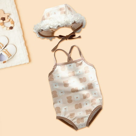 

Gubotare Ruffle Bikini Baby Print Set Girls Summer Cute Flower Swimsuit Girls Kids Swimsuits BG1 1-2 Years