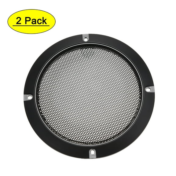 Uxcell Speaker Grill Cover ABS Plastic 5 Inch 153mm Mesh Decorative Circle Subwoofer Protector Black 2Pack