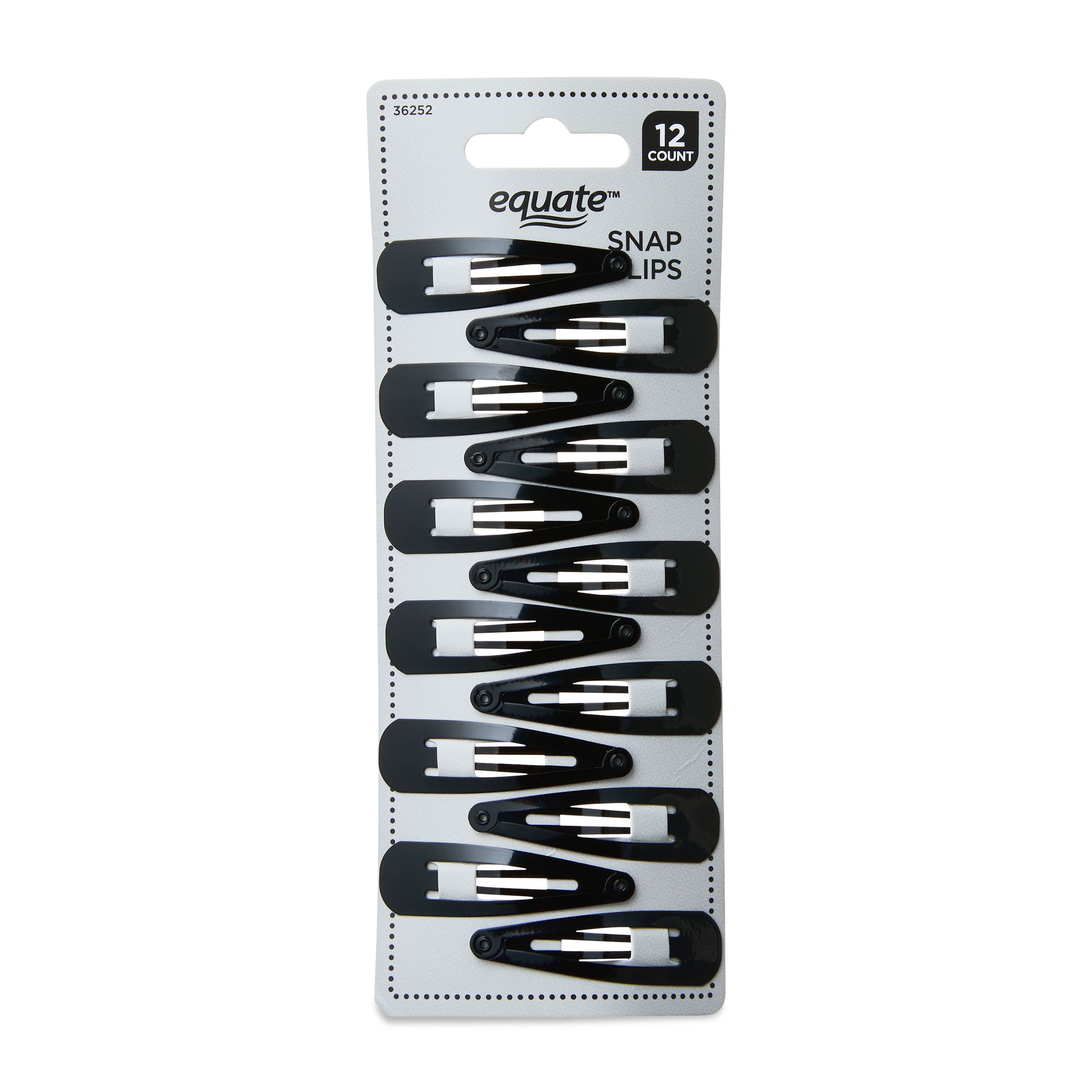 4 pack) Scunci Open Center Metal Snap Clip Hair Barrettes, Black