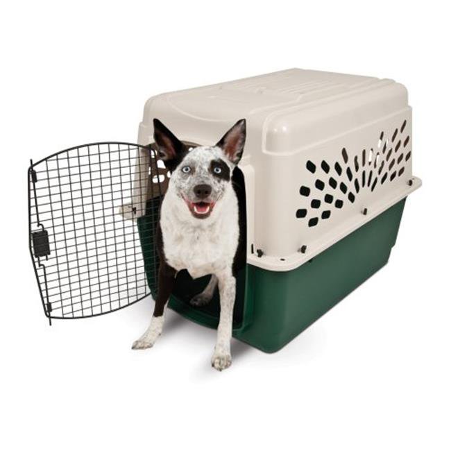 Plastic Dog Crate Kennel, Off White & Green 30 to 70 lbs Walmart