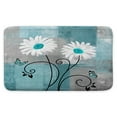 thumbnail image 2 of Rustic Farmhouse Bath Rugs, Daisy Floral Flowers and Butterfly on Teal Blue Turquoise Country Grunge Wooden Non-Slip Doormat Bath Mat, Modern Minimalist Ombre Bathroom Accessories, 2 of 5