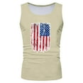 thumbnail image 2 of Caqnni Men's Tank Tops Summer Casual Novelty Sleeveless Shirt Unisex Colorful Graphics Top Tees Shirt USA Flag Top (Z05-Beige,XXL), 2 of 4