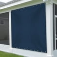thumbnail image 5 of COVERS&ALL Outdoor Vinyl Curtain for Patio Furniture 12 Oz, Weather Resistant Patio Blackout Drapes for Dining Room Window with Rustproof Grommets for Pergola, Porch, Gazebos (8' H x 8' W, Blue), 5 of 7