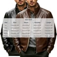 thumbnail image 4 of Atkumj Mens Bomber Jacket Fashion Stand Collar Zip Up Outdoor Faux Leather Jacket Casual Solid Color Fleece Lined Warm Jackets for Men 5XL, 4 of 10