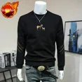 thumbnail image 3 of Ropa masculina, camisetas gráficas, sudaderas, camisetas ajustadas para hombre, bordado, corte entallado, estilo coreano, otoño, emo, talla S, oferta, manga larga, Y2k F, 3 of 4
