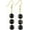 Black, variant on Stone Drop Earrings for Women, Wire Wrapped Triple Ball Beaded Dangle Hook Earrings for Ladies