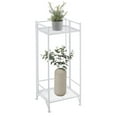 thumbnail image 3 of Pemberly Row Contemporary Two-Tier Tall Folding White Metal Stand, 3 of 7