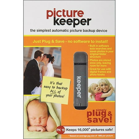 Picture Keeper 16GB Portable USB Photo Backup and Storage Device for PC and MAC (Best Way To Store Photos On Computer)