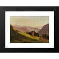 thumbnail image 2 of Franz Wipplinger 14x11 Black Modern Framed Museum Art Print Titled - Mountain Landscape with Alpine Huts and Today's Farmers (1842), 2 of 5