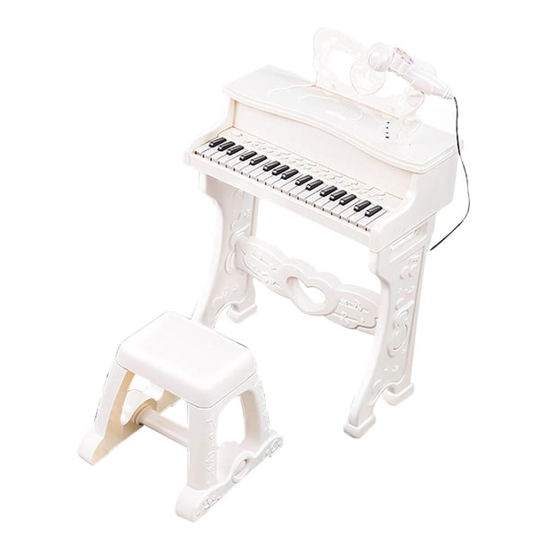 Juguete de aprendizaje electrónico multifuncional de 37 teclas para niñas y Blanco Hugo Teclas De Piano