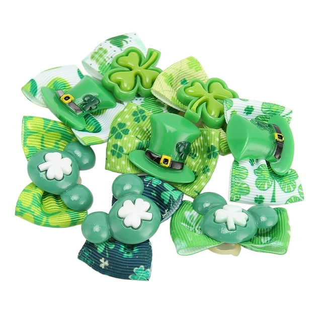 Lazos Para Perros Clovers, Varios Estilos, 24 Piezas, Cómodos Lazos Para El Pelo De Perro, Hermosos Para Accesorios De Aseo Para Perros ANGGREK Clovers Dog Bows