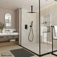 thumbnail image 3 of Boyel Living 12 in. Ceiling Mount Dual Shower Heads Handheld Shower 1-Spray Patterns with 2.5 GPM with Pressure Balance Valve Bathroom shower set in Matte Black, 3 of 7