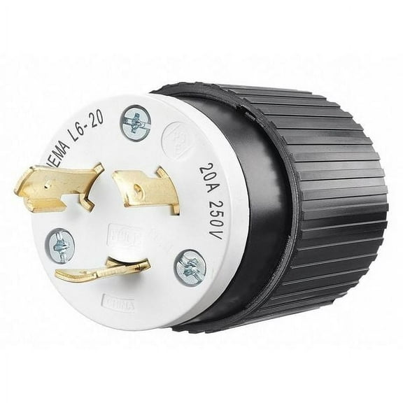 Bryant Locking Plug,Black/Wht,250VAC,2.0 HP,20A 70620NP