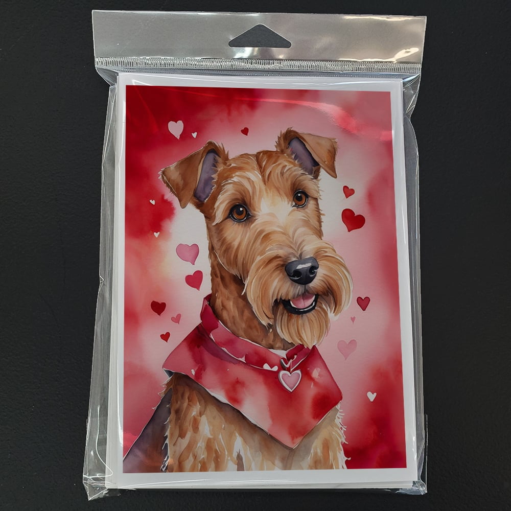 Irish Terrier My Valentine Greeting Cards Pack of 8 7 in x 5 in