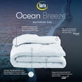 thumbnail image 5 of Ocean Breeze Elastic Fitted Breathable Pillow Top Mattress Pad Protector with  Fiber Fill and Tencel Cover for All Season, King, White, 5 of 6