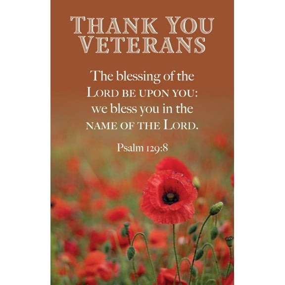 B&H Publishing 381452 Thank You Veterans The Blessing of The Lord Psalm 1298 KJV Bulletin - Pack of 100