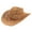 Khaki, variant on Eosunjian Cowboy Hat Classic Vintage Hollow Out Unisex Curled Edge Wide Brim Men Sun Hat Fishing Hat