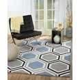 thumbnail image 3 of Rio Collection - Gray Blue Honeycomb Geometric Premium Area Rug by Rug and Decor 4x5 Size, 3 of 4