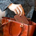 thumbnail image 6 of PU Leather Zipper Card Case Credit Card Holder Small Wallets Terracotta Tones Feather, 6 of 7