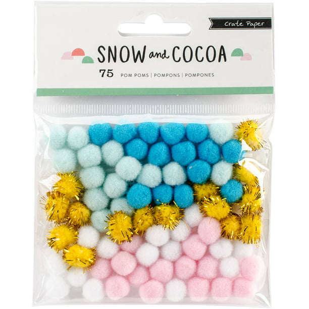 nægte Kom forbi for at vide det købmand Snow & Cocoa Pom Poms 75/Pkg- - Walmart.com