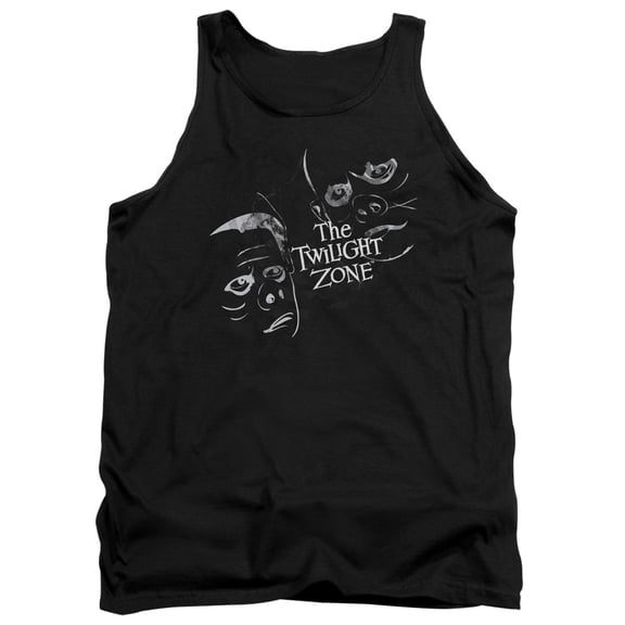 Twilight Zone Strange Faces Adult Tank Top Black