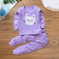 thumbnail image 4 of MHZLDYZ Girls Hawaiian Shirt Toddler Girls Long Sleeved Cat Print Tops And Pants for 0 To 9 Years Summer Outfits for Girls Kids Clothes Girls Clothes Size 10 12(Purple,130), 4 of 4