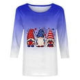 thumbnail image 4 of IROINNID 4th of July Tops for Women Round Neck T-Shirt Fashion Casual Stitching Contrast Color Blouse 3/4 Sleeve Tops July 4th, 4 of 4