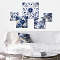 thumbnail image 2 of Designart "Cobalt Blue Filigree Flourish VIII" Floral Wall Art Set Of 5 - Blue Cottage Office Room Metal Wall Art Set, 2 of 6