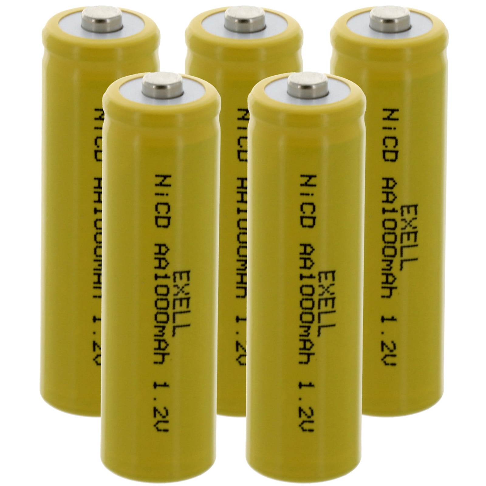 Rechargeable Batteries For Solar Lights Aa 5x Exell AA 1.2V 1000mAh NiCD Button Top Rechargeable Batteries For