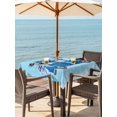 thumbnail image 2 of Outdoor Tablecloth with Umbrella Hole and Zipper, Christmas Snowman Square Table Cloth 60x60 Inch Waterproof Tablecloth, Winter Blue Truck Xmas Tree Snowflake Picnic Table Cover for Patio Camping, 2 of 7
