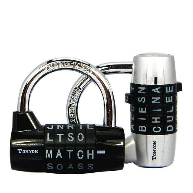 Maoww 5 Dial Letter Combination Padlock Security Code Lock Outdoor Camping Travel Kit Diary Password Luggage Padlock Black