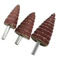 5× Sandpaper Tapered Cone Grinding Head Polishing Sanding for Wood